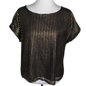 fab'rik Black and Gold Shimmer Blouse